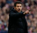 Simeone y un gesto a la linier en pleno partido