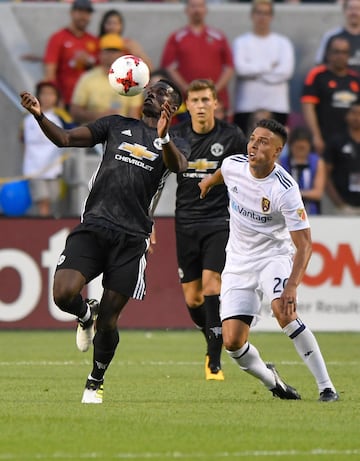 Paul Pogba in action during Manchester United's 1-2 win over Real Salt Lake at Rio Tinto Stadium, Utah.