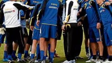 <b>CONJURA EN MADRID. </b>Suecia se entrenó en Valdebebas y sus jugadores se mentalizaron para ganar a España al término de la sesión.