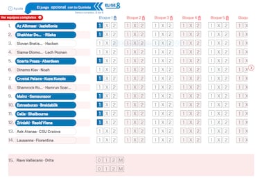 Elige 8 de La Quiniela jornada 29 - 18/12/25 