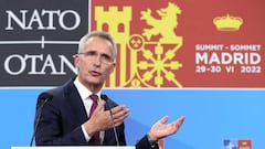 Jens Stoltenberg, Secretario General de la OTAN, en una conferencia durante la cumbre de la Alianza en Madrid