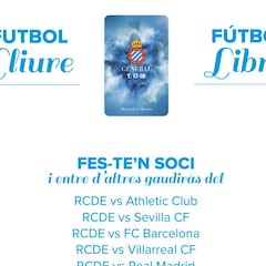 El Espanyol abandera el 'Fútbol Libre' para captar nuevos socios