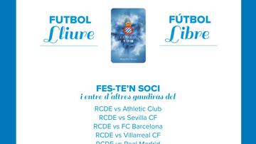 El Espanyol abandera el 'Fútbol Libre' para captar nuevos socios