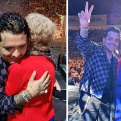 Christian Nodal cumplió el sueño de una fan de 92 años y le cantó en pleno concierto