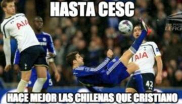 Cesc Fabregas por poco anota un gol de chilena