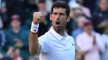 Djokovic celebra un punto.