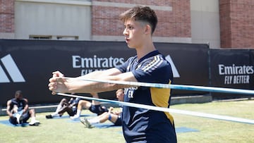 Güler, en un entrenamiento esta pretemporada.