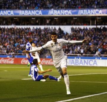 0-1. Morata celebró el primer gol.