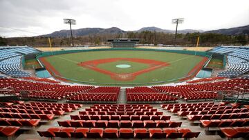 FILE PHOTO: Fukushima Azuma Baseball Stadium, which will host the baseball and softball competitions during the Tokyo 2020 Olympic Games, is seen in Fukushima, Japan, February 19, 2020. REUTERS/Issei Kato//File Photo