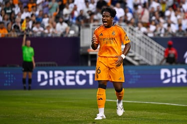 El delantero brasileño, Endryck Moreira, vivió su primer partido como madridista. 