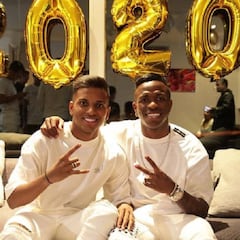 Rodrygo y Vinicius brindaron por un 2020 lleno de goles y éxitos