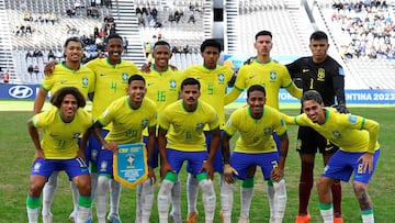 Alineación de Brasil contra Nigeria en el Mundial Sub-20 de Argentina.