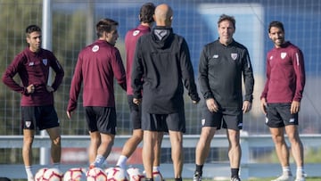 Berizzo, en el entrenamiento de hoy