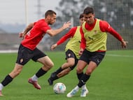 Entrenamiento del Sporting en Mareo.