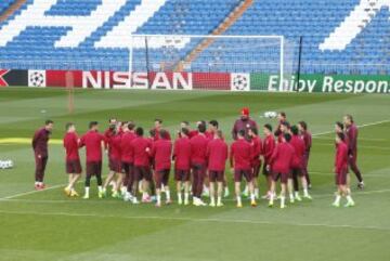 Entrenamiento del Atlético en el Bernabéu