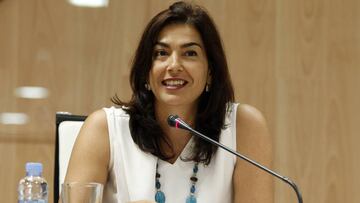 La secretaria de Estado para el Deporte Maria Jos&eacute; Rienda, durante la presentaci&oacute;n del proyecto &#039;Women in Bike&#039; en el Consejo Superior de Deportes.