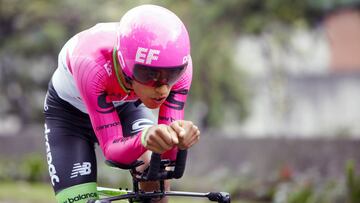 Daniel Felipe Martínez, ciclista del Education First, sufrió un accidente y podría perderse el Tour de Francia