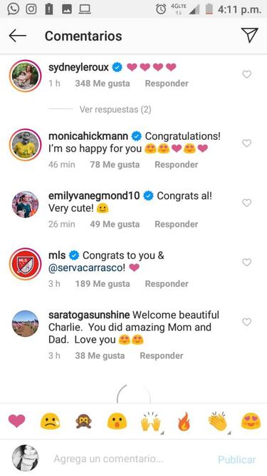 Famosos y futbolistas felicitan a Alex Morgan por nacimiento de su hija