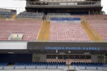 El estadio Sao Paolo del Napoli ha sufrido unas mejoras para el próximo partido.