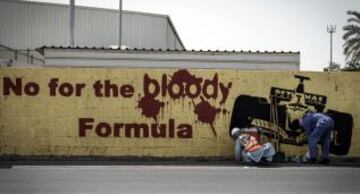 Las protestas contra el GP de Bahrain de Formula 1 en imágenes