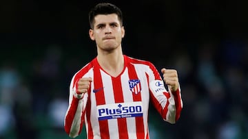 Morata celebra su gol al Betis.
