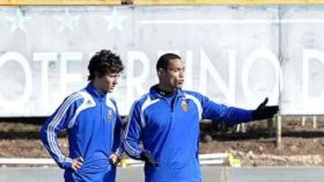 <b>PRETENDIDOS. </b>Ander Herrera y Oliveira, durante el entrenamiento de ayer en la Ciudad Deportiva.
