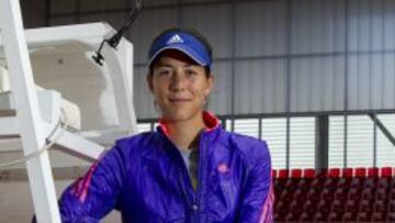 EN LA CAJA MÁGICA. Garbiñe, tras entrenarse.