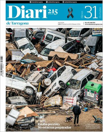 ¡°No camin¨¢is solos¡±: la prensa copa sus portadas con la cat¨¢strofe de la DANA