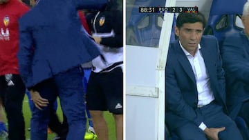 Marcelino se lesionó celebrando el gol de la victoria del Valencia