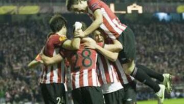 <b>LOS LEONES, LANZADOS EN EUROPA. </b>El Athletic se rehizo al buen inicio del Schalke y celebró a lo grande el pase a semifinales.