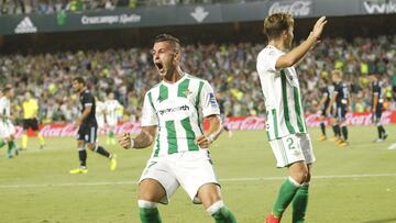 Sergio Le&oacute;n, tras marcar al Celta. 