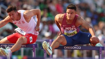 Track athlete and NFL wide receiver Devon Allen was disqualified from the 110-meter hurdles for a false start that was not quite visible to the naked eye.