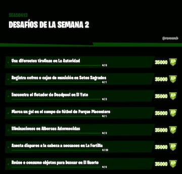 Desaf&iacute;os de la Semana 2 de la Temporada 3