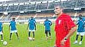 Setién, ayer en la sesión.