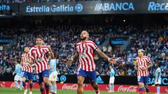 Memphis celebra el gol del triunfo del Atlético ante el Celta.