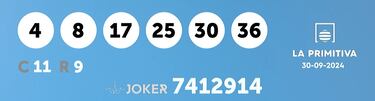 La Primitiva: comprobar los resultados del sorteo de hoy, lunes 30 de septiembre