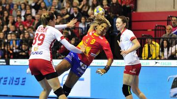 Marta Mangué en un partido de España.