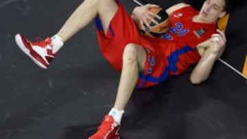 Sasha Kaun, con el CSKA de Moscú durante la pasada Euroliga.