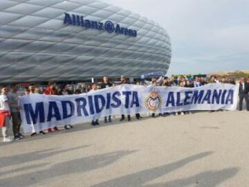 Las peñas del Real Madrid también tomaron el Allianz