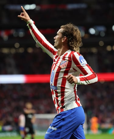 Griezmann celebra el 3-0 al Sevilla. 