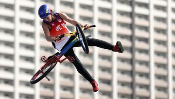 TOKYO, JAPAN - JULY 28: Daniel Dhers of Team Venezuala rides during a training session for the Cycling BMX Freestyle at Ariake Urban Sports Park ahead of the Tokyo Olympic Games on July 28, 2021 in Tokyo, Japan. (Photo by Cameron Spencer/Getty Images)