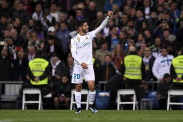 2-0. Marco Asensio celebró el segundo gol.