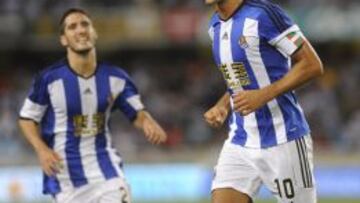 Xabi Prieto celebra su gol.