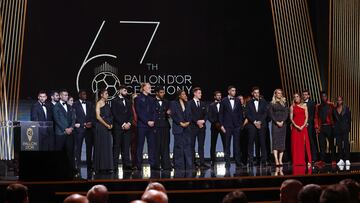 Soccer Football - 2023 Ballon d'Or - Chatelet Theatre, Paris, - October 30, 2023 Nominees are pictured on stage during the awards REUTERS/Stephanie Lecocq