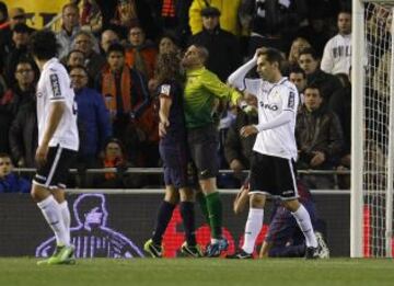 Jornada 22 / VALENCIA - BARCELONA Puyol y Victor Valdés celebrando el gol contra el valencia.