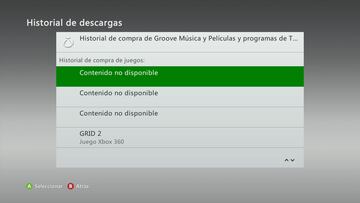 xbox 360 historial de descargas como bajar juegos ya comprados