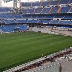 El césped del Bernabéu ya asoma