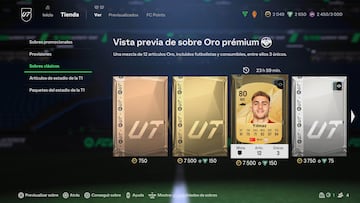 EA SPORTS FC 25 todos los sobres tipos de artículos monedas FC