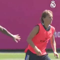 Marcelo, único titular en Girona que se entrenó con los suplentes