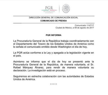 Rafael Márquez acudió a declarar voluntariamente a la PGR